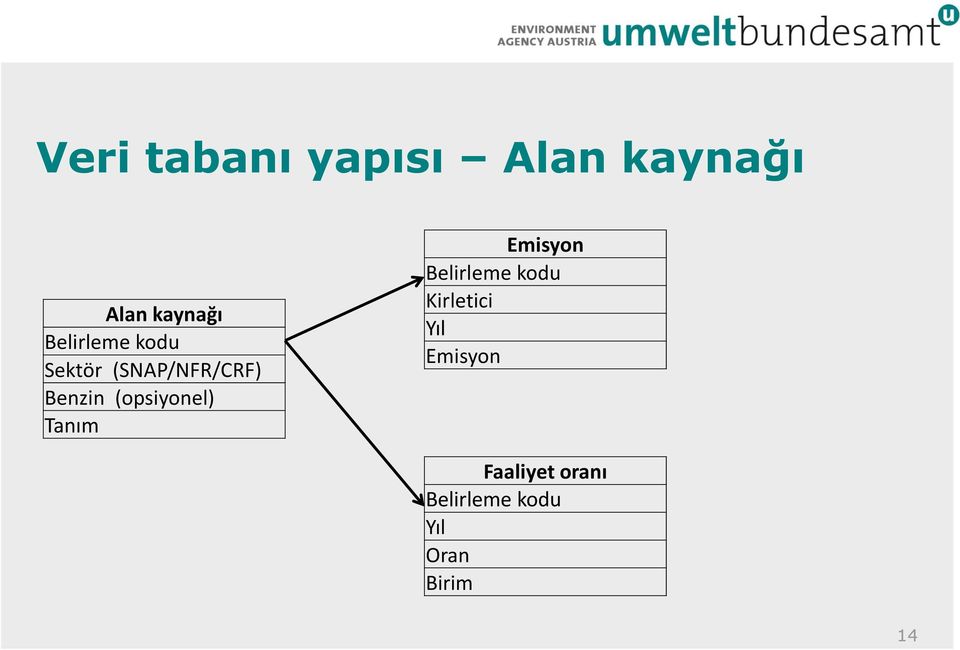 (opsiyonel) Tanım Emisyon Belirleme kodu