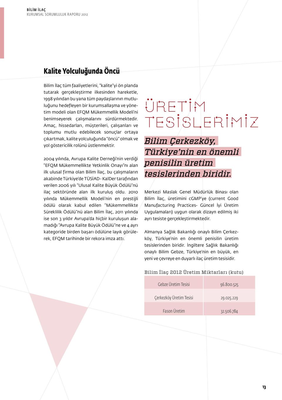 Amaç, hissedarları, müşterileri, çalışanları ve toplumu mutlu edebilecek sonuçlar ortaya çıkartmak, kalite yolculuğunda öncü olmak ve yol göstericilik rolünü üstlenmektir.