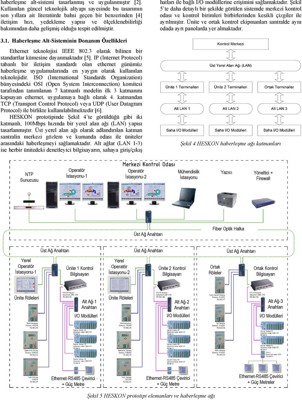 olduğu tespit edilmiştir. 3.1. Haberleşme Alt-Sisteminin Donanım Özellikleri Ethernet teknolojisi IEEE 802.3 olarak bilinen bir standartlar kümesine dayanmaktadır [5].