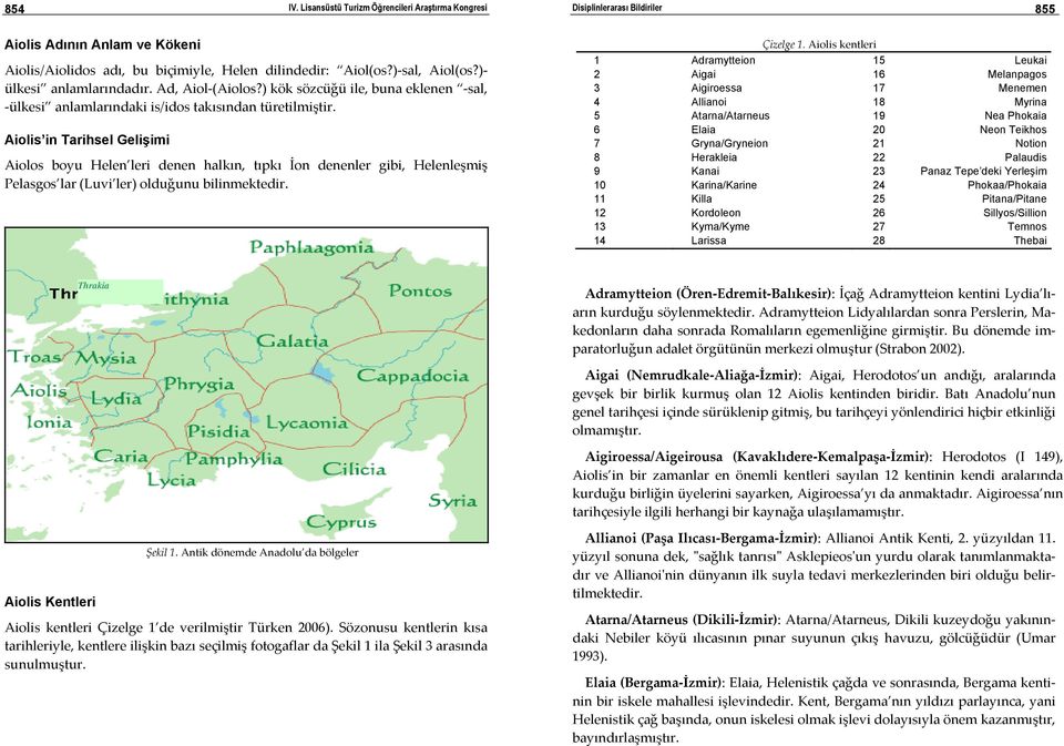 Aiolis in Tarihsel Gelişimi Aiolos boyu Helen leri denen halkın, tıpkı İon denenler gibi, Helenleşmiş Pelasgos lar (Luvi ler) olduğunu bilinmektedir.