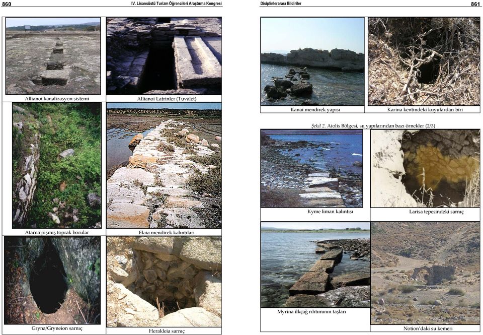 Aiolis Bölgesi, su yapılarından bazı örnekler (2/3) Kyme liman kalıntısı Larisa tepesindeki sarnıç