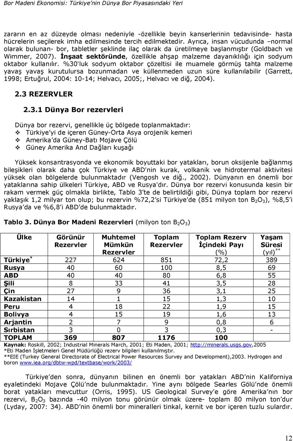 ca, insan vücudunda normal olarak bulunan- bor, tabletler eklinde ilaç olarak da üretilmeye ba lanm! t!r (Goldbach ve Wimmer, 2007). n4aat sektöründe, özellikle ah ap malzeme dayan!kl!l!! için sodyum oktabor kullan!