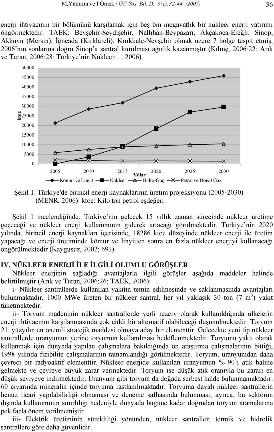 santral kurulması ağırlık kazanmıştır (Kılınç, 2006:22; Arık ve Turan, 2006:28; Türkiye nin Nükleer, 2006).