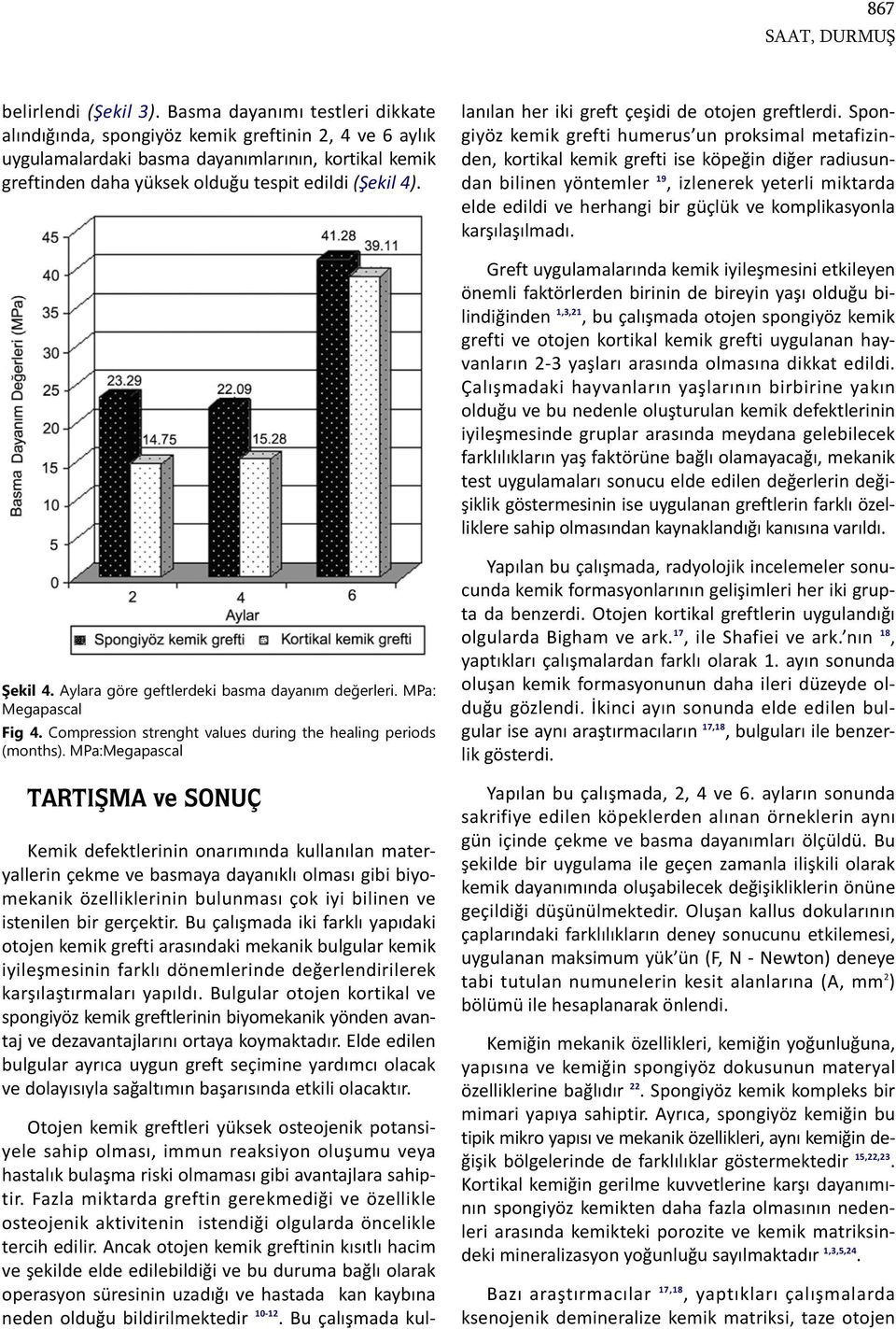 lanılan her iki greft çeşidi de otojen greftlerdi.