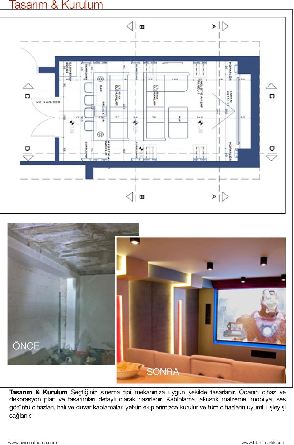 Odanın cihaz ve dekorasyon plan ve tasarımları detaylı olarak hazırlanır.