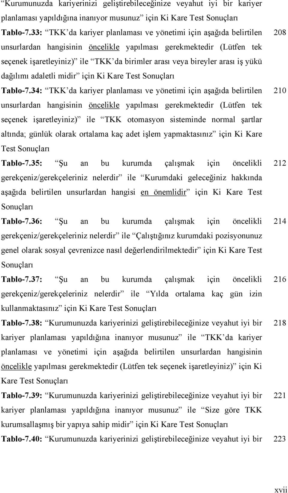 bireyler arası iş yükü dağılımı adaletli midir için Ki Kare Test Sonuçları Tablo-7.