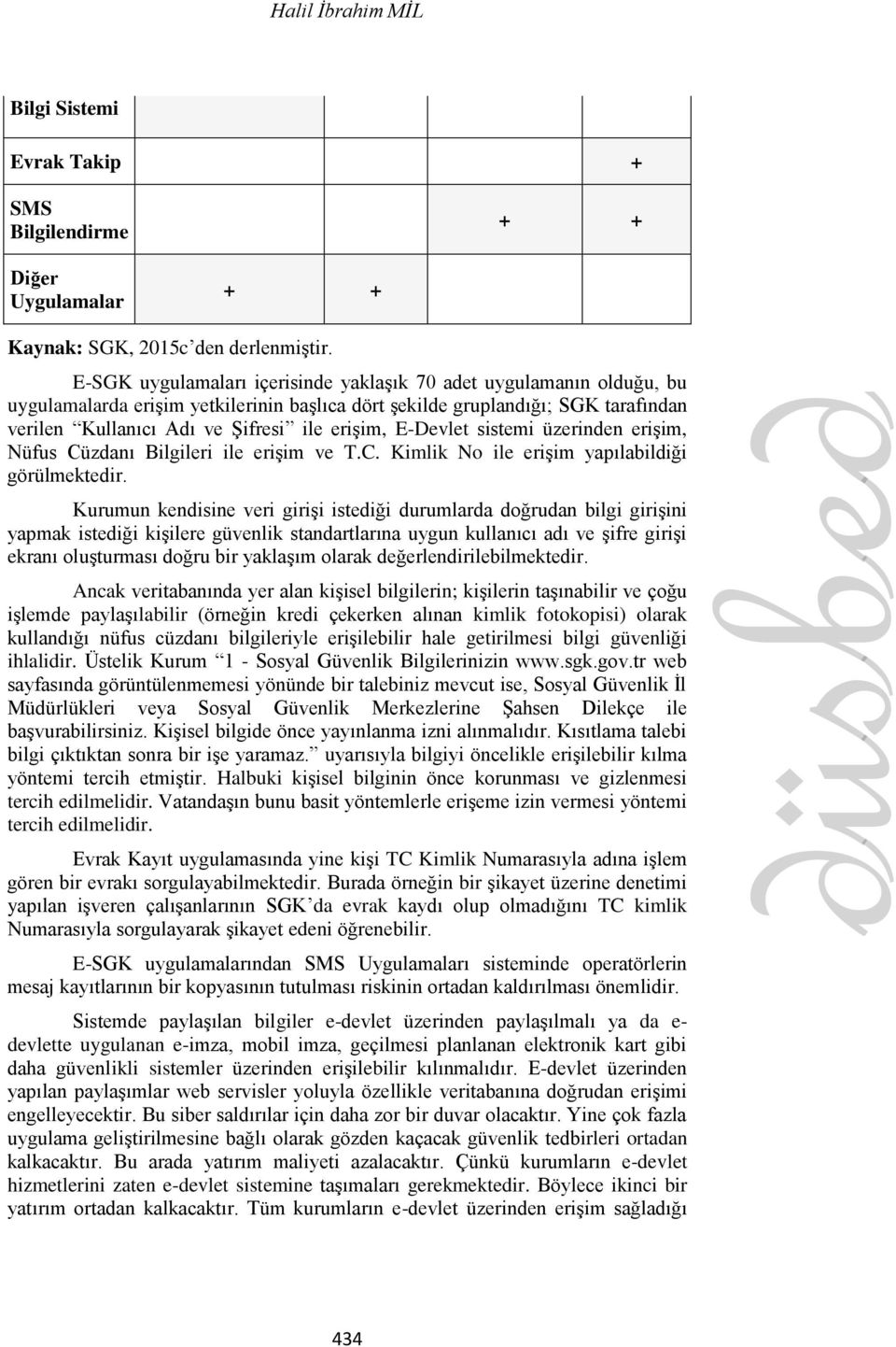 E-Devlet sistemi üzerinden erişim, Nüfus Cüzdanı Bilgileri ile erişim ve T.C. Kimlik No ile erişim yapılabildiği görülmektedir.