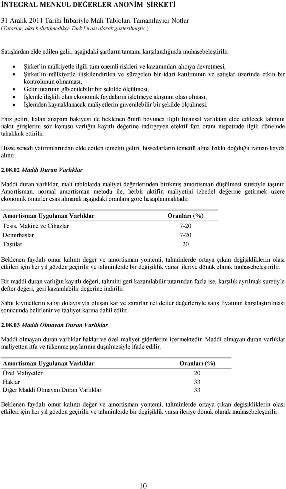 işletmeye akışının olası olması, İşlemden kaynaklanacak maliyetlerin güvenilebilir bir şekilde ölçülmesi.