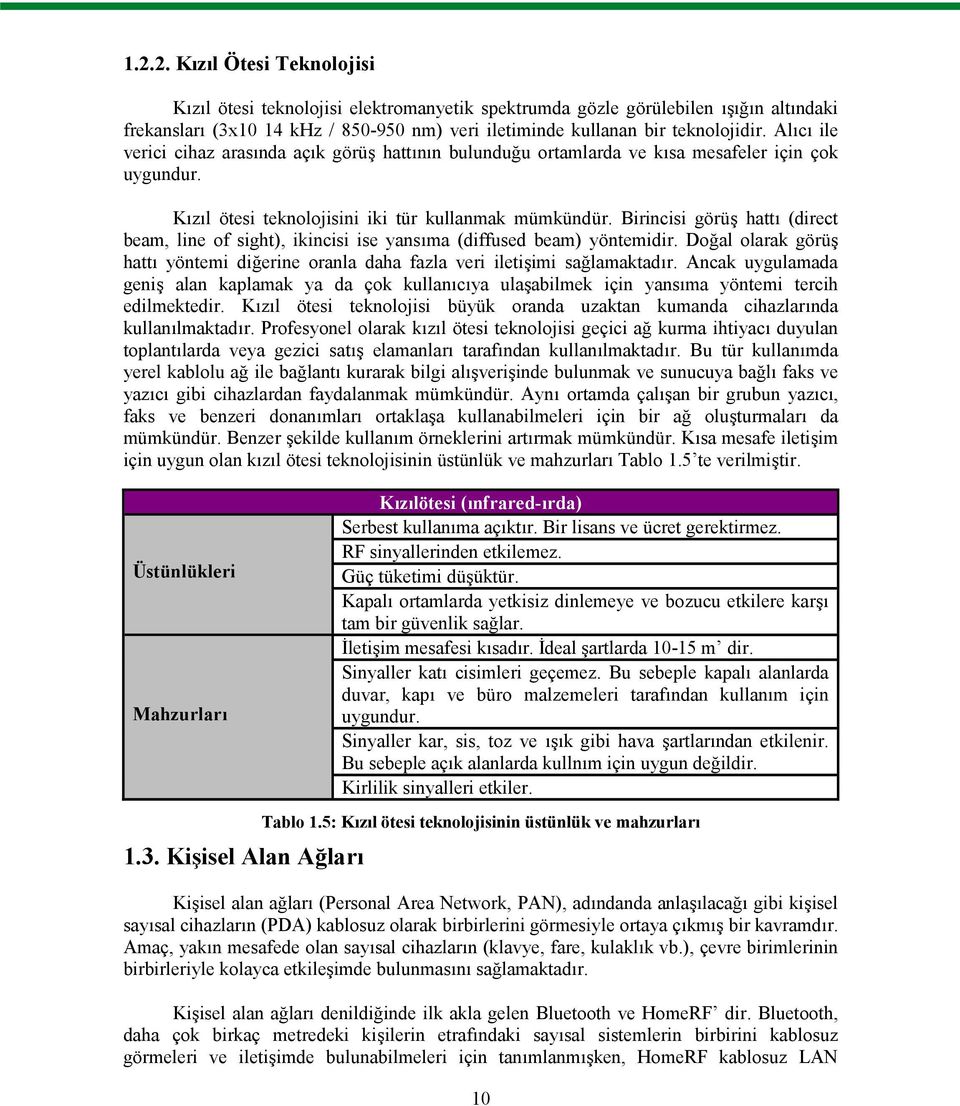 Birincisi görüş hattı (direct beam, line of sight), ikincisi ise yansıma (diffused beam) yöntemidir. Doğal olarak görüş hattı yöntemi diğerine oranla daha fazla veri iletişimi sağlamaktadır.