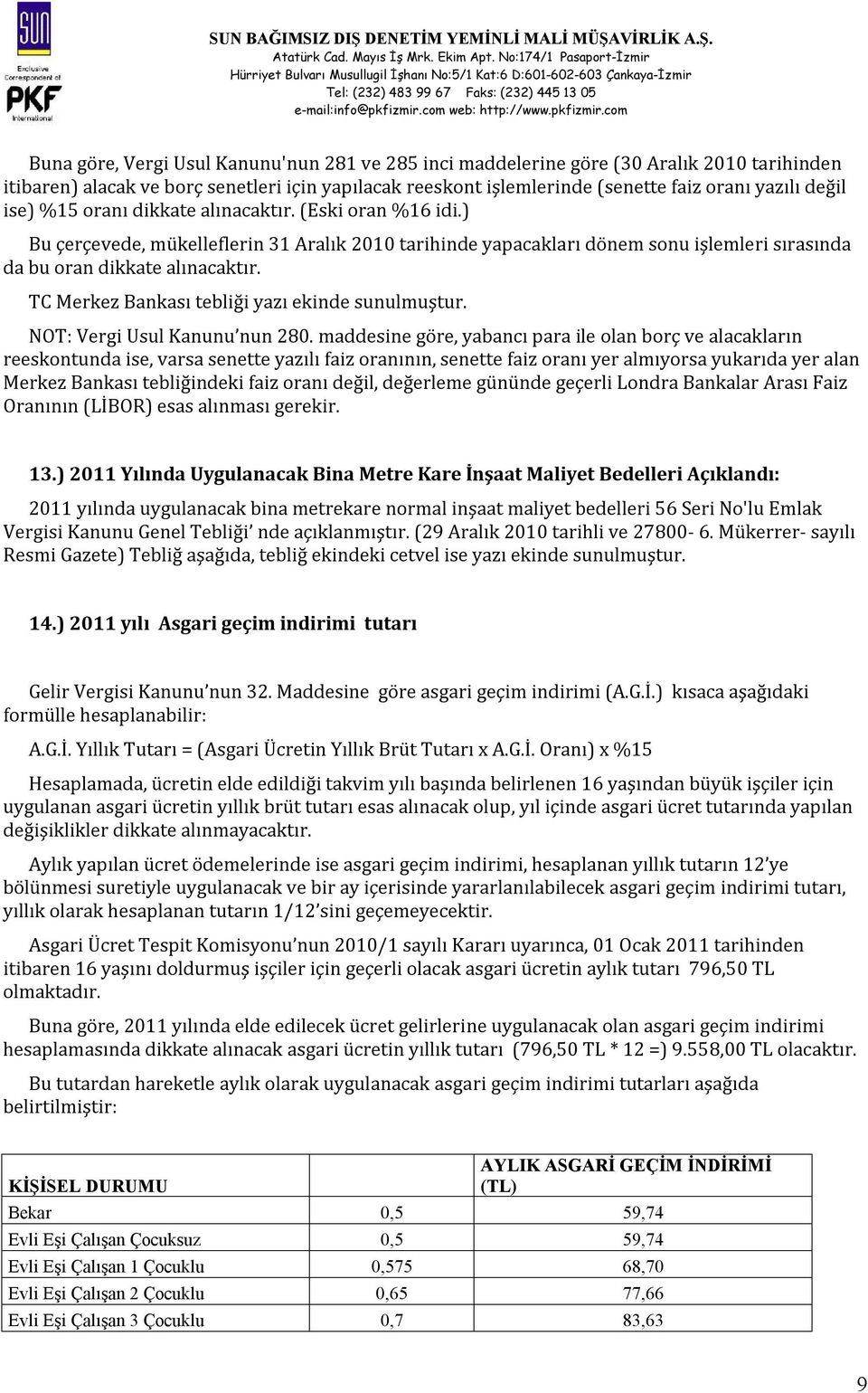 TC Merkez Bankası tebliği yazı ekinde sunulmuştur. NOT: Vergi Usul Kanunu nun 280.