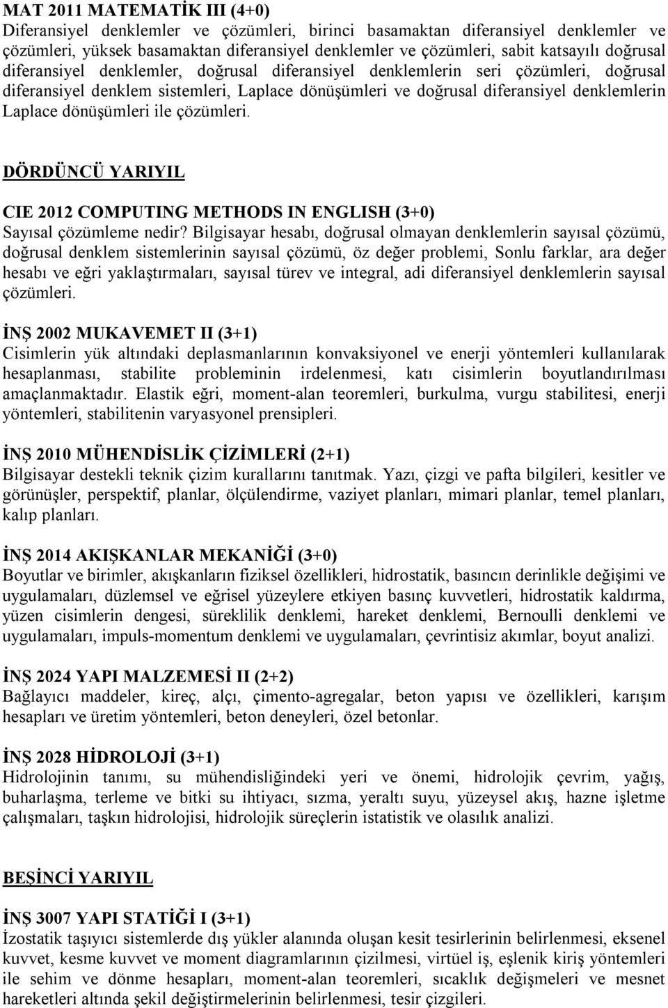 dönüşümleri ile çözümleri. DÖRDÜNCÜ YARIYIL CIE 2012 COMPUTING METHODS IN ENGLISH (3+0) Sayısal çözümleme nedir?