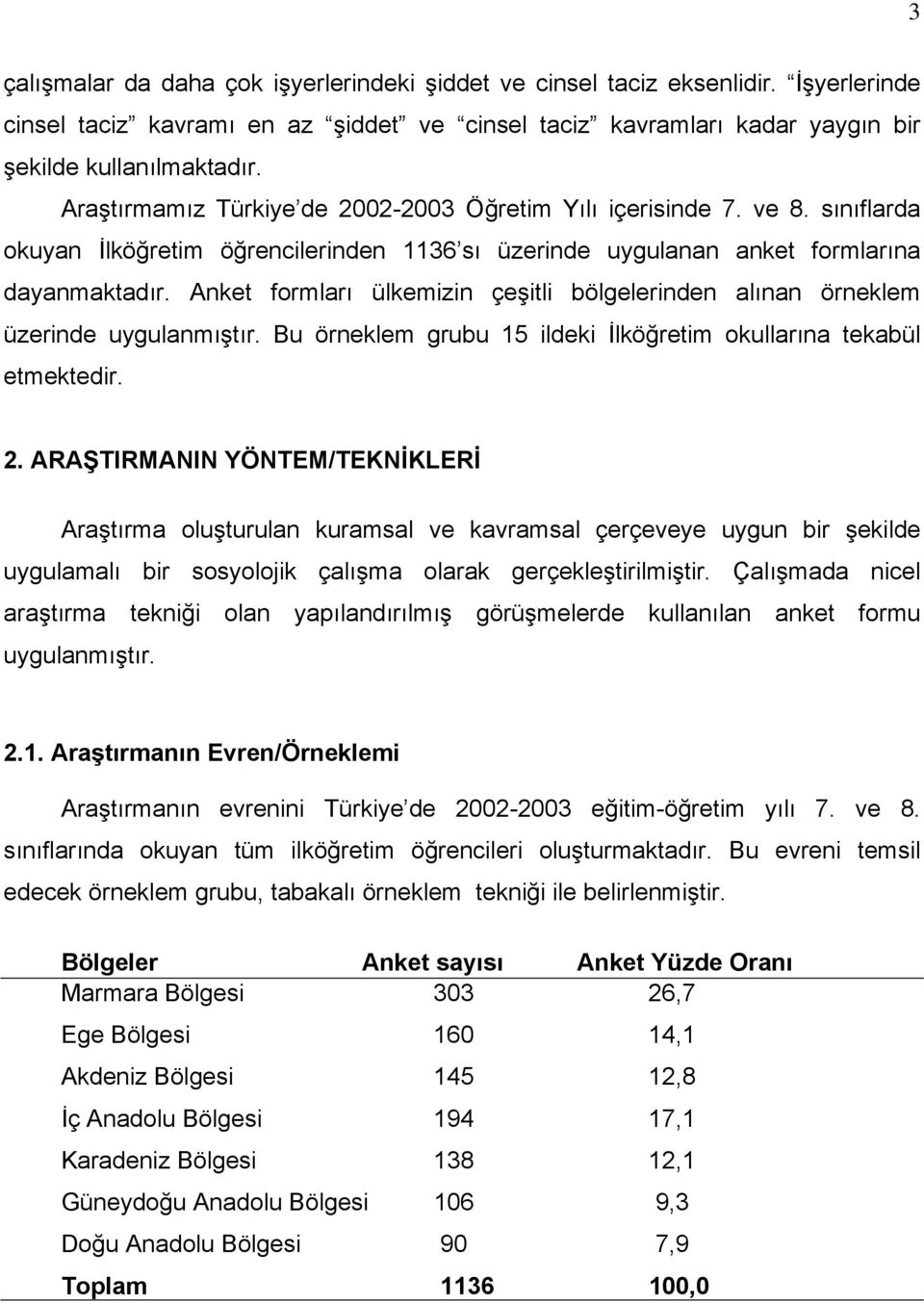 Anket formları ülkemizin çeşitli bölgelerinden alınan örneklem üzerinde uygulanmıştır. Bu örneklem grubu 15 ildeki İlköğretim okullarına tekabül etmektedir. 2.