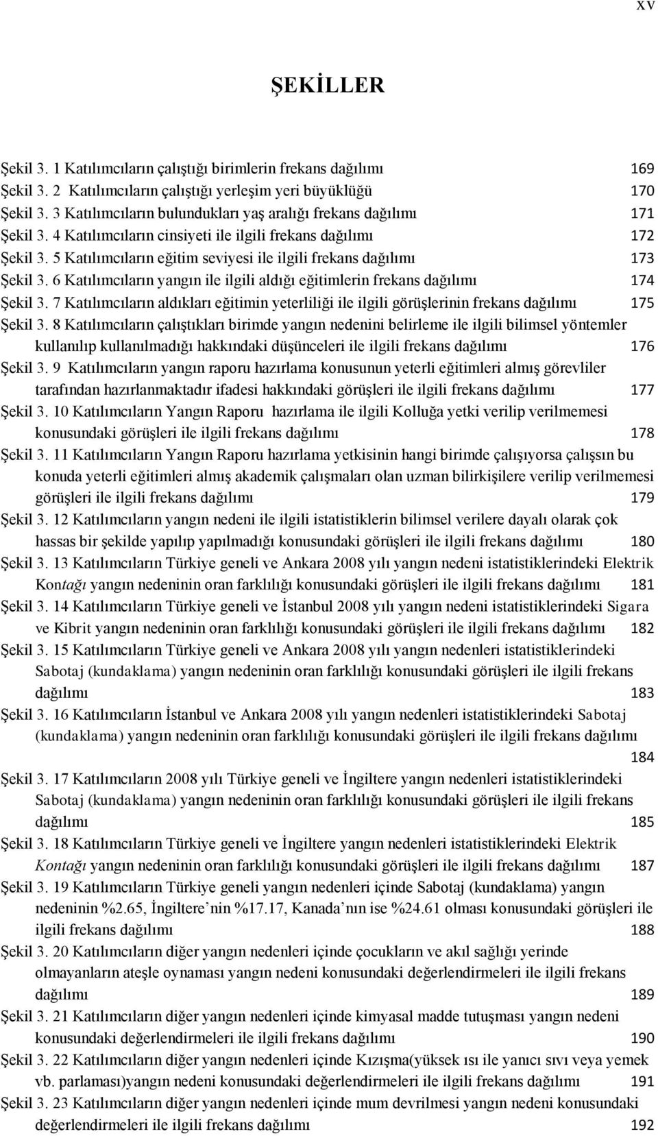 5 Katılımcıların eğitim seviyesi ile ilgili frekans dağılımı 173 ġekil 3. 6 Katılımcıların yangın ile ilgili aldığı eğitimlerin frekans dağılımı 174 ġekil 3.