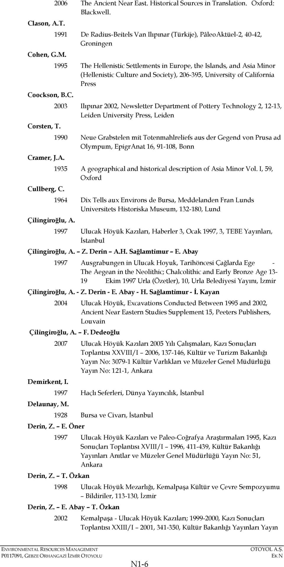 University of California Press Coockson, B.C. 2003 Ilıpınar 2002, Newsletter Department of Pottery Technology 2, 12-13, Leiden University Press, Leiden Corsten, T.