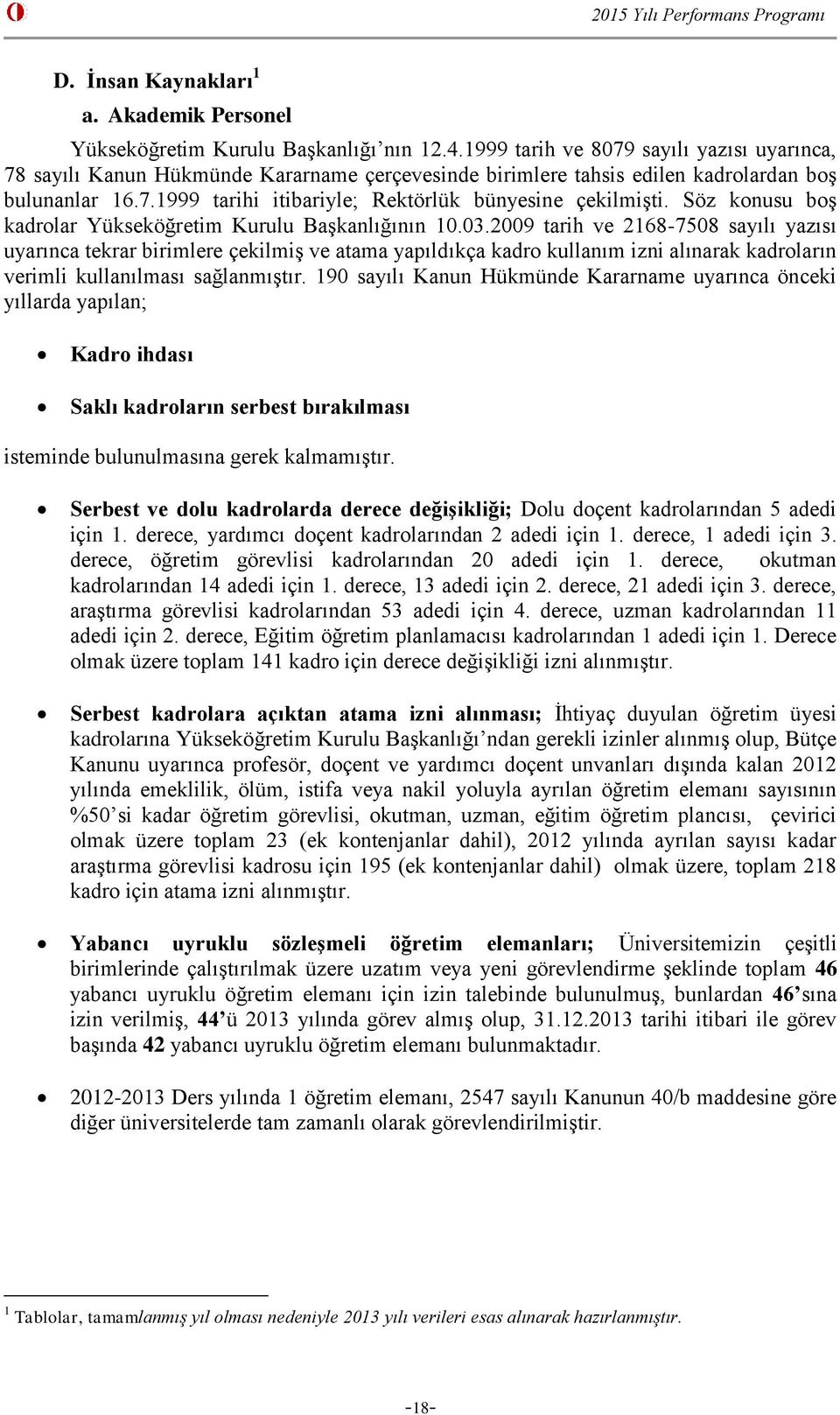 Söz konusu boş kadrolar Yükseköğretim Kurulu Başkanlığının 10.03.