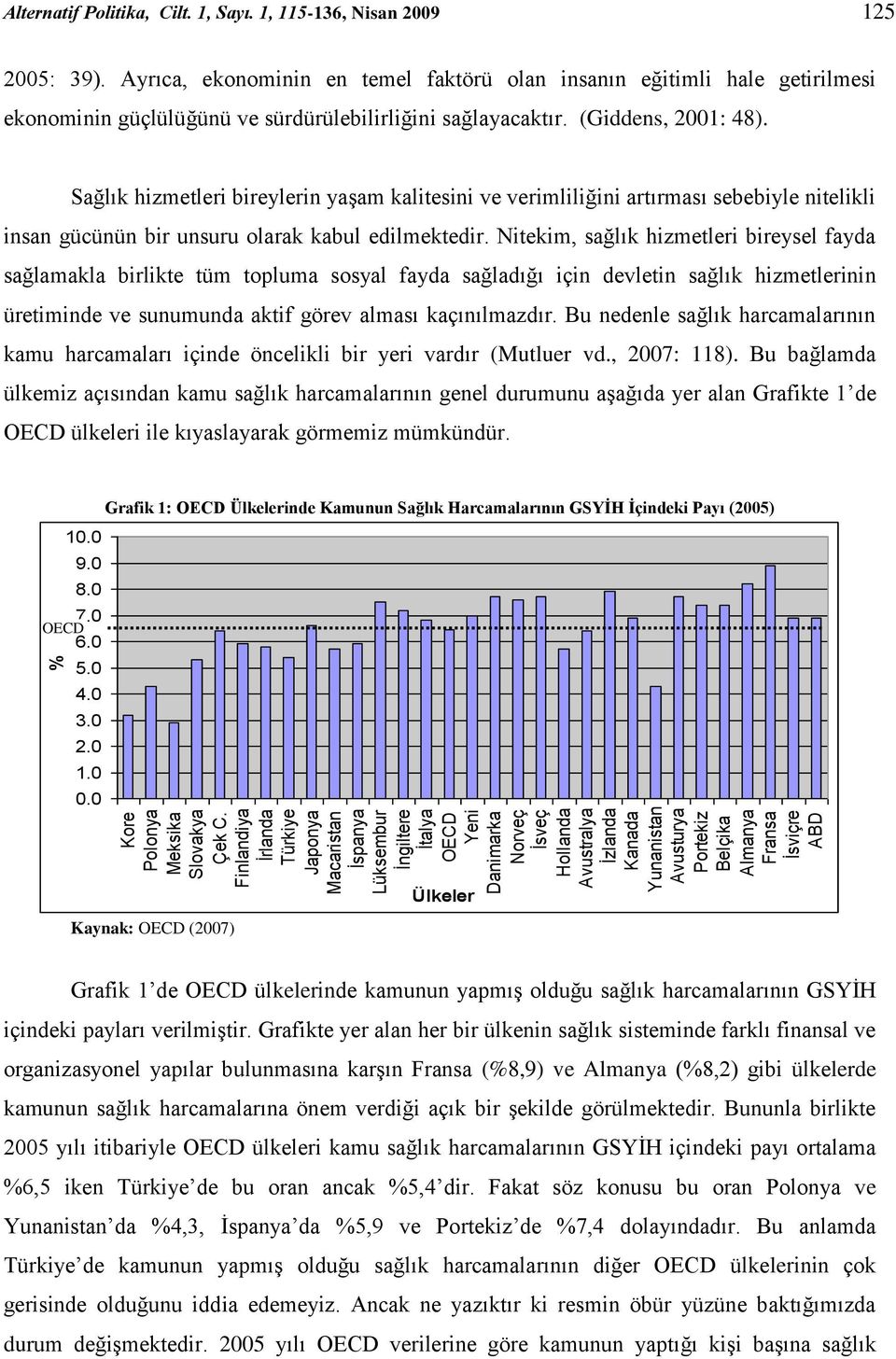 Fransa İsviçre ABD % Alternatif Politika, Cilt. 1, Sayı. 1, 115-136, Nisan 2009 125 2005: 39).