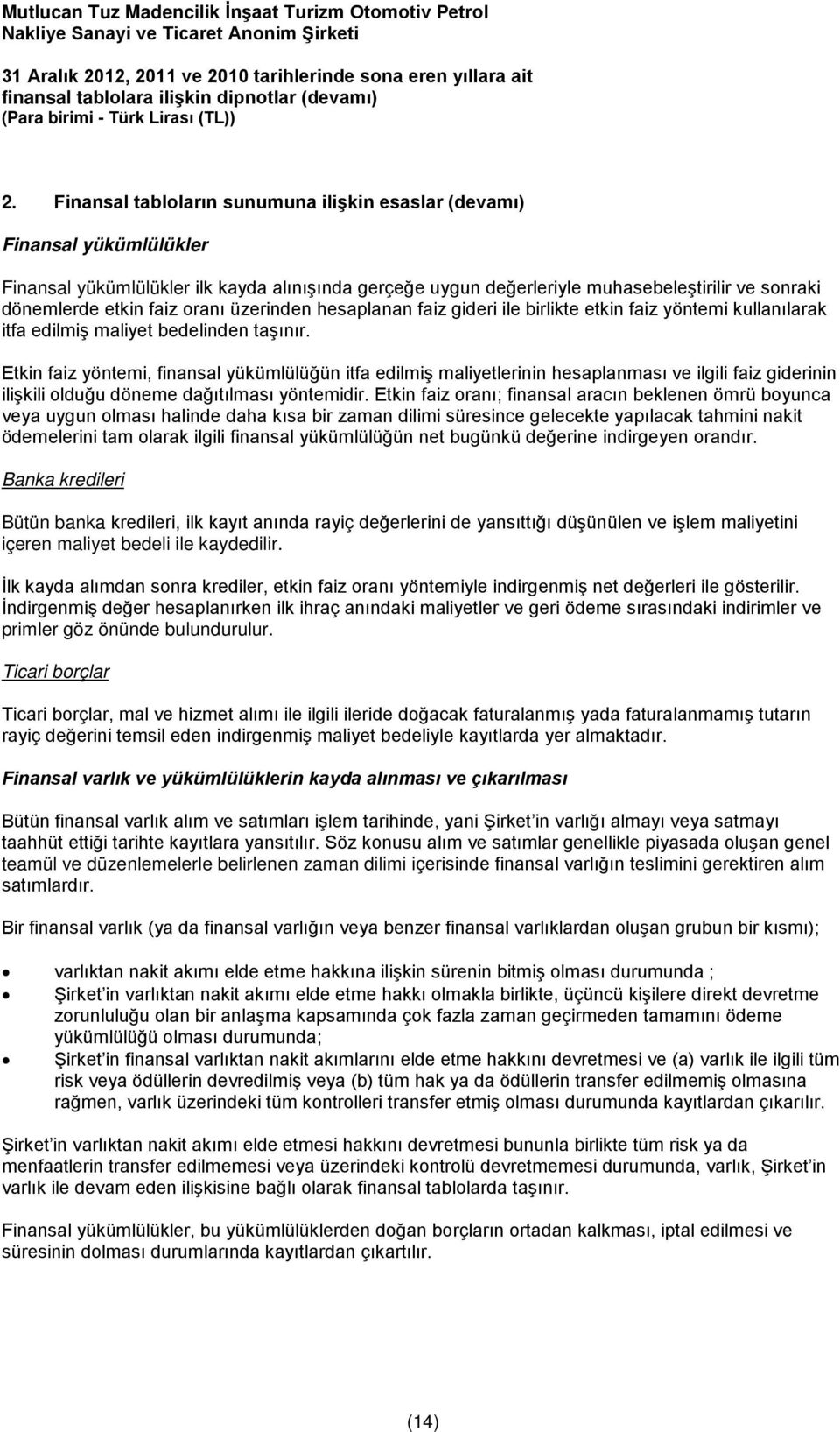 Etkin faiz yöntemi, finansal yükümlülüğün itfa edilmiş maliyetlerinin hesaplanması ve ilgili faiz giderinin ilişkili olduğu döneme dağıtılması yöntemidir.