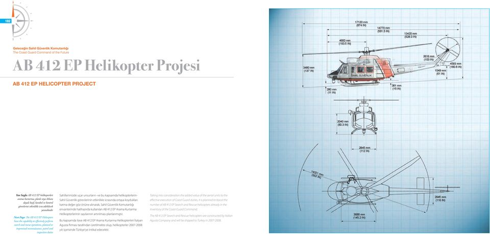 helikopterlerin- Sahil Güvenlik görevlerinin etkinlikle icrasında ortaya koydukları katma değer göz önüne alınarak, Sahil Güvenlik Komutanlığı envanterinde halihazırda kullanılan AB 412 EP Arama