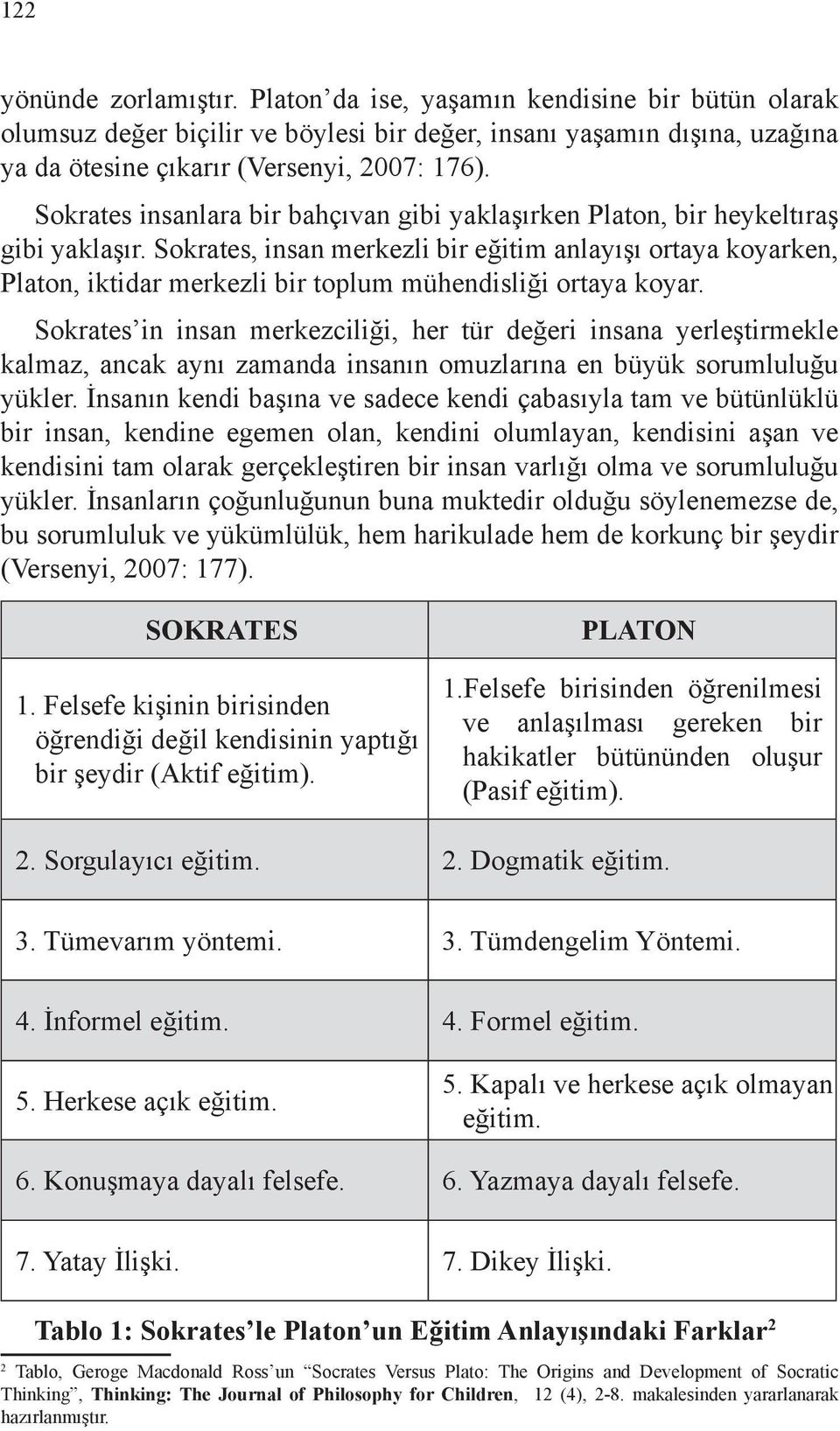 Sokrates, insan merkezli bir eğitim anlayışı ortaya koyarken, Platon, iktidar merkezli bir toplum mühendisliği ortaya koyar.