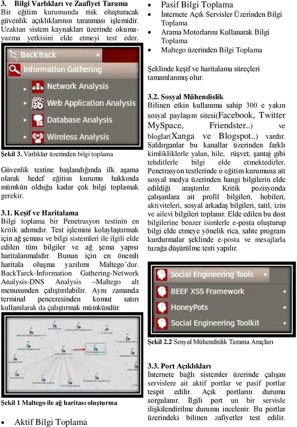 Şekil 3. Varlıklar üzerinden bilgi toplama Güvenlik testine başlandığında ilk aşama olarak hedef eğitim kurumu hakkında mümkün olduğu kadar çok bilgi toplamak gerekir. 3.1.