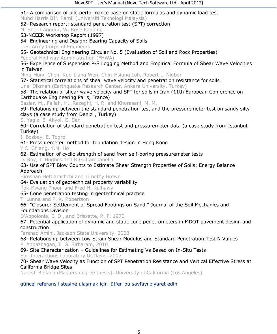 5 (Evaluation of Soil and Rock Properties) Federal Highway Administration (FHWA) 56- Experience of Suspension P-S Logging Method and Empirical Formula of Shear Wave Velocities in Taiwan Ming-Hung