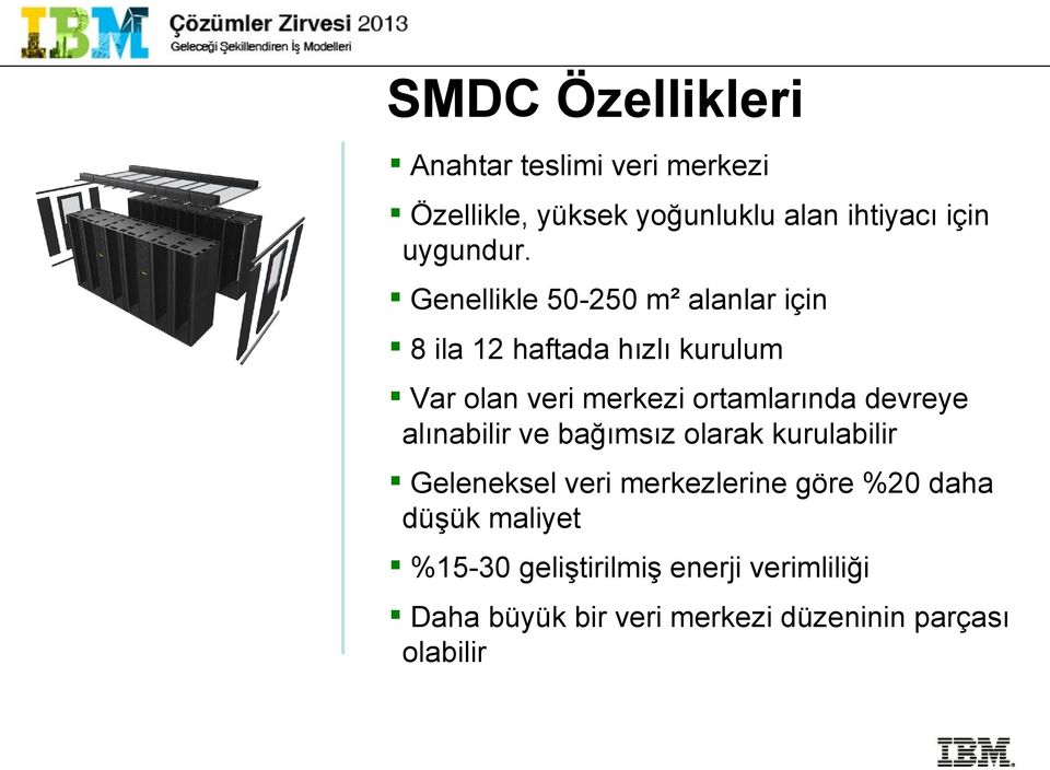 Genellikle 50-250 m² alanlar için 8 ila 12 haftada hızlı kurulum Var olan veri merkezi ortamlarında