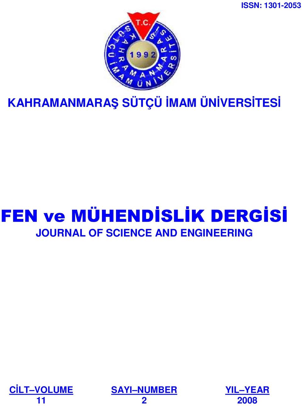 DERGĐSĐ JOURNAL OF SCIENCE AND