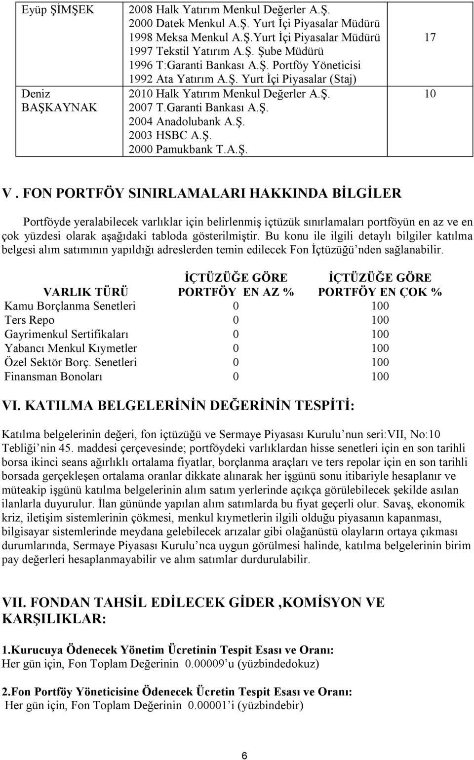 FON PORTFÖY SINIRLAMALARI HAKKINDA BİLGİLER Portföyde yeralabilecek varlıklar için belirlenmiş içtüzük sınırlamaları portföyün en az ve en çok yüzdesi olarak aşağıdaki tabloda gösterilmiştir.