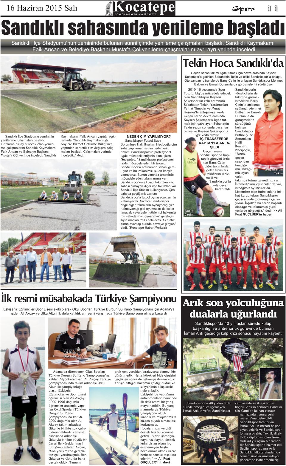 Şekerspor'a getirilen Sebahattin Tekin ve ekibi Sandıklıspor'la anlaştı.
