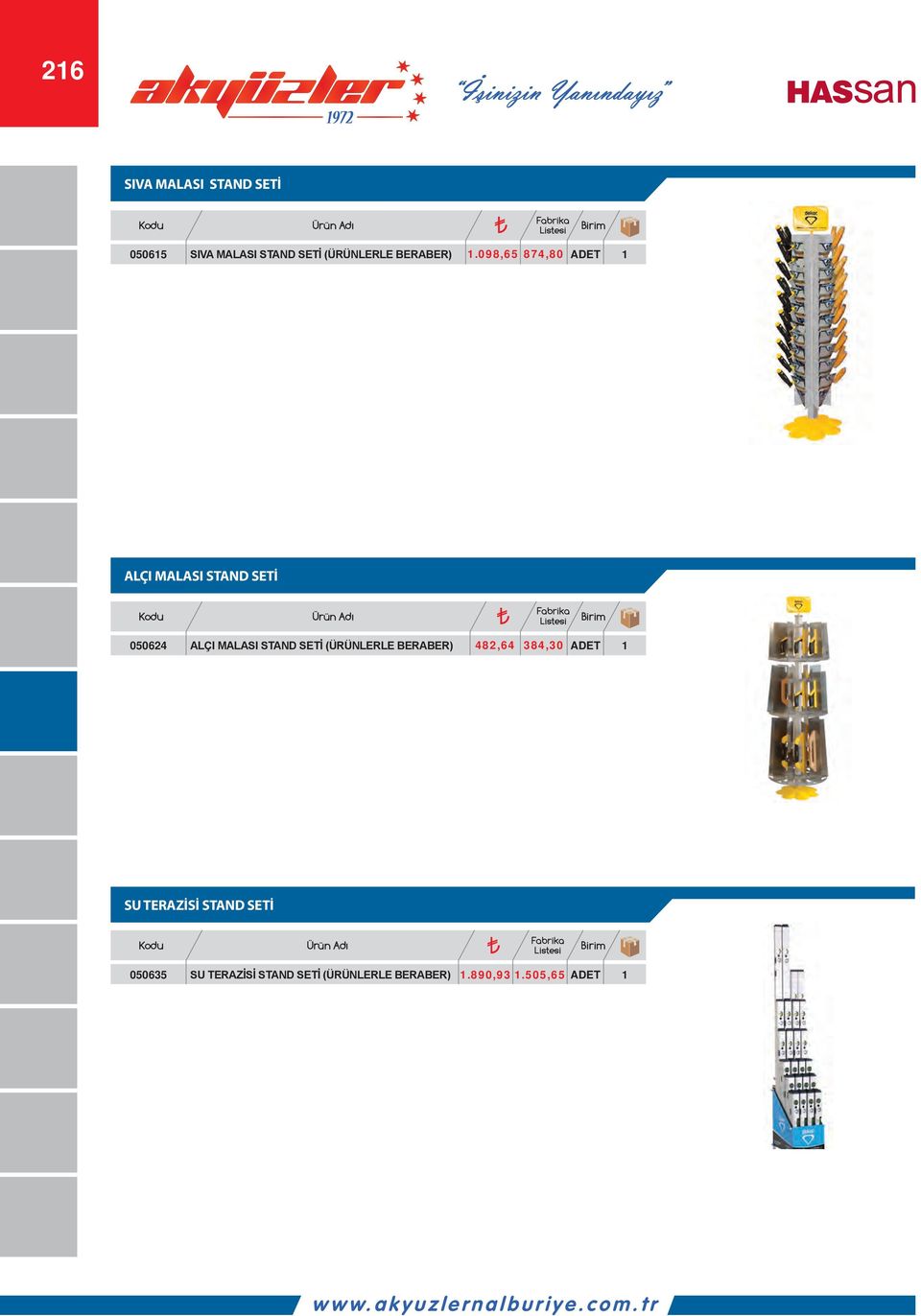 098,65 874,80 1 STAND SETİ 050624 STAND SETİ (ÜRÜNLERLE