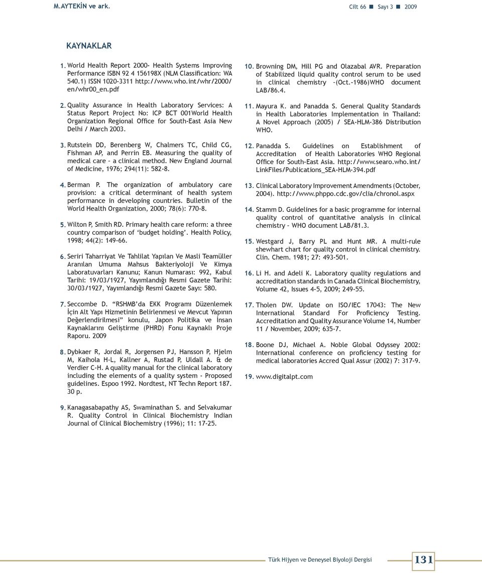 Quality Assurance in Health Laboratory Services: A Status Report Project No: ICP BCT 001World Health Organization Regional Office for South-East Asia New Delhi / March 2003. 3.