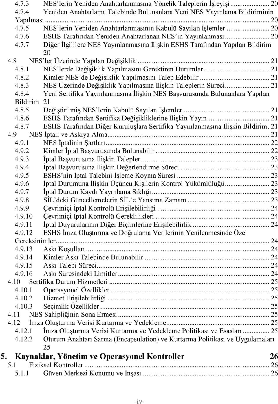 8 NES ler Üzerinde Yapılan Değişiklik... 21 4.8.1 NES lerde Değişiklik Yapılmasını Gerektiren Durumlar... 21 4.8.2 Kimler NES de Değişiklik Yapılmasını Talep Edebilir... 21 4.8.3 NES Üzerinde Değişiklik Yapılmasına İlişkin Taleplerin Süreci.