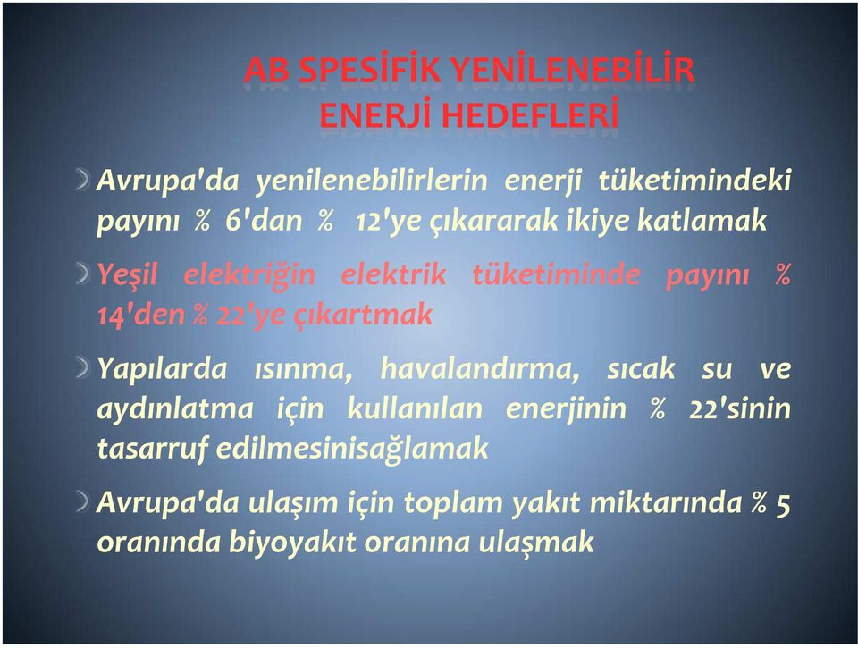 çıkartmak Yapılarda ısınma, havalandırma, sıcak su ve aydınlatma için kullanılan enerjinin % 22'sinin