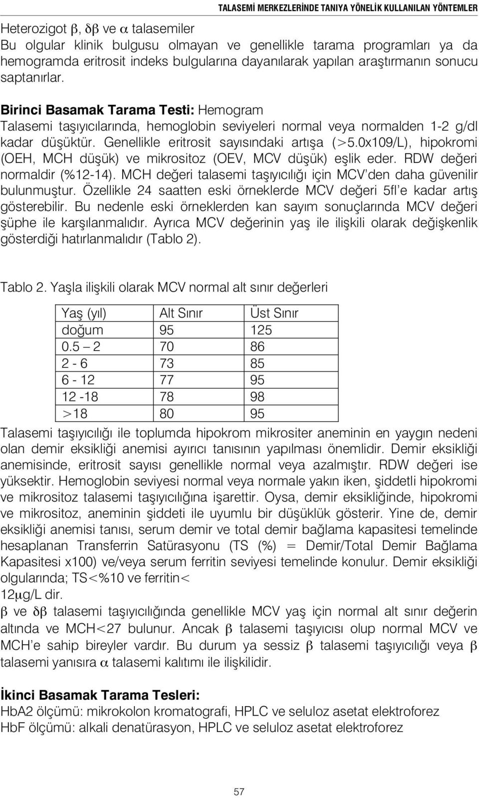 Genellikle eritrosit sayısındaki artı a (>5.0x109/L), hipokromi (OEH, MCH dü ük) ve mikrositoz (OEV, MCV dü ük) e lik eder. RDW de eri normaldir (%12-14).