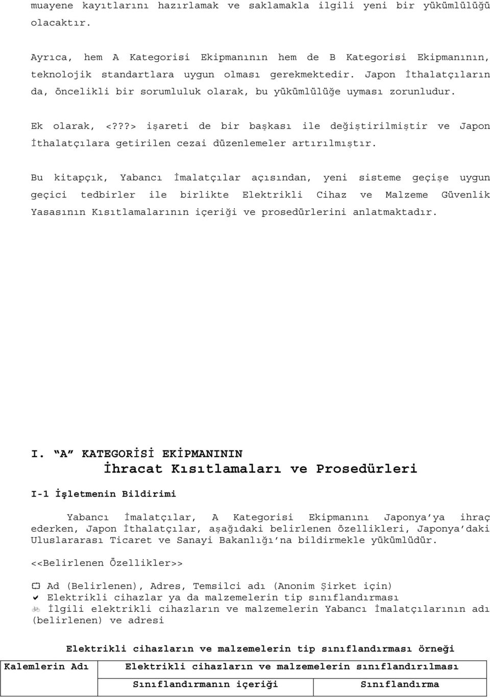 Japon İthalatçıların da, öncelikli bir sorumluluk olarak, bu yükümlülüğe uyması zorunludur. Ek olarak, <?