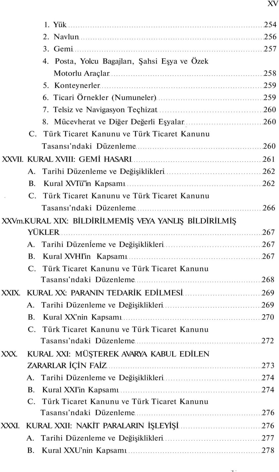 Kural XVTü"in Kapsamı 262 Tasansı'ndaki Düzenleme 266 XXVm.KURAL XIX: BİLDİRİLMEMİŞ VEYA YANLIŞ BİLDİRİLMİŞ YÜKLER 267 A. Tarihi Düzenleme ve Değişiklikleri 267 B.