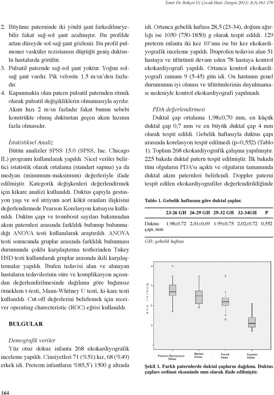 Kapanmakta olan patern pulsatil paternden ritmik olarak pulsatil değişikliklerin olmamasıyla ayrılır.