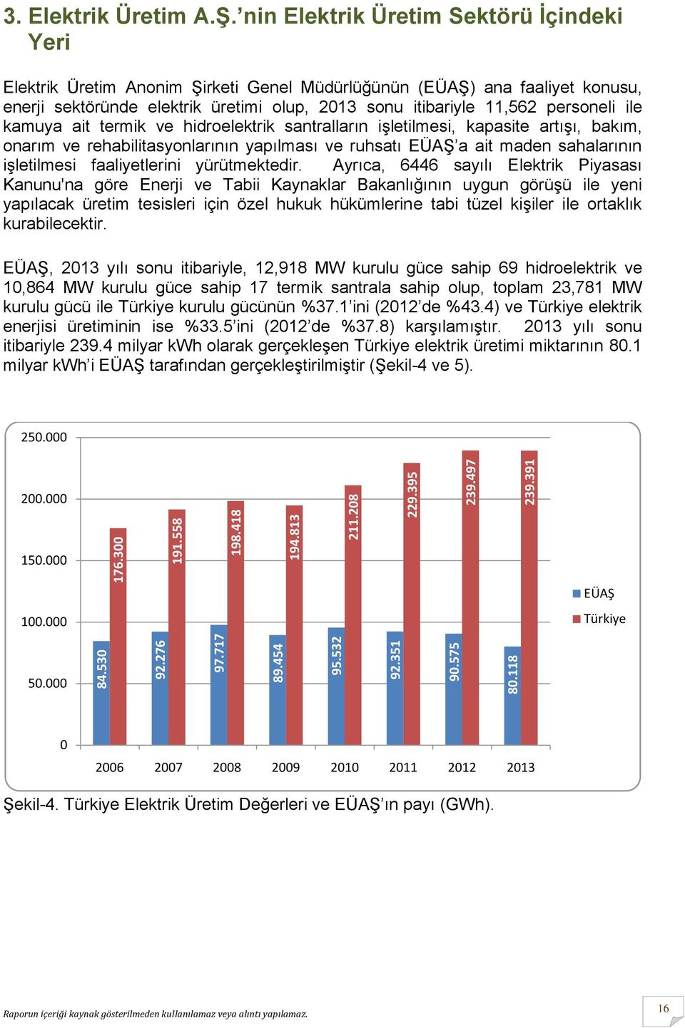 ile kamuya ait termik ve hidroelektrik santralların işletilmesi, kapasite artışı, bakım, onarım ve rehabilitasyonlarının yapılması ve ruhsatı EÜAŞ a ait maden sahalarının işletilmesi faaliyetlerini