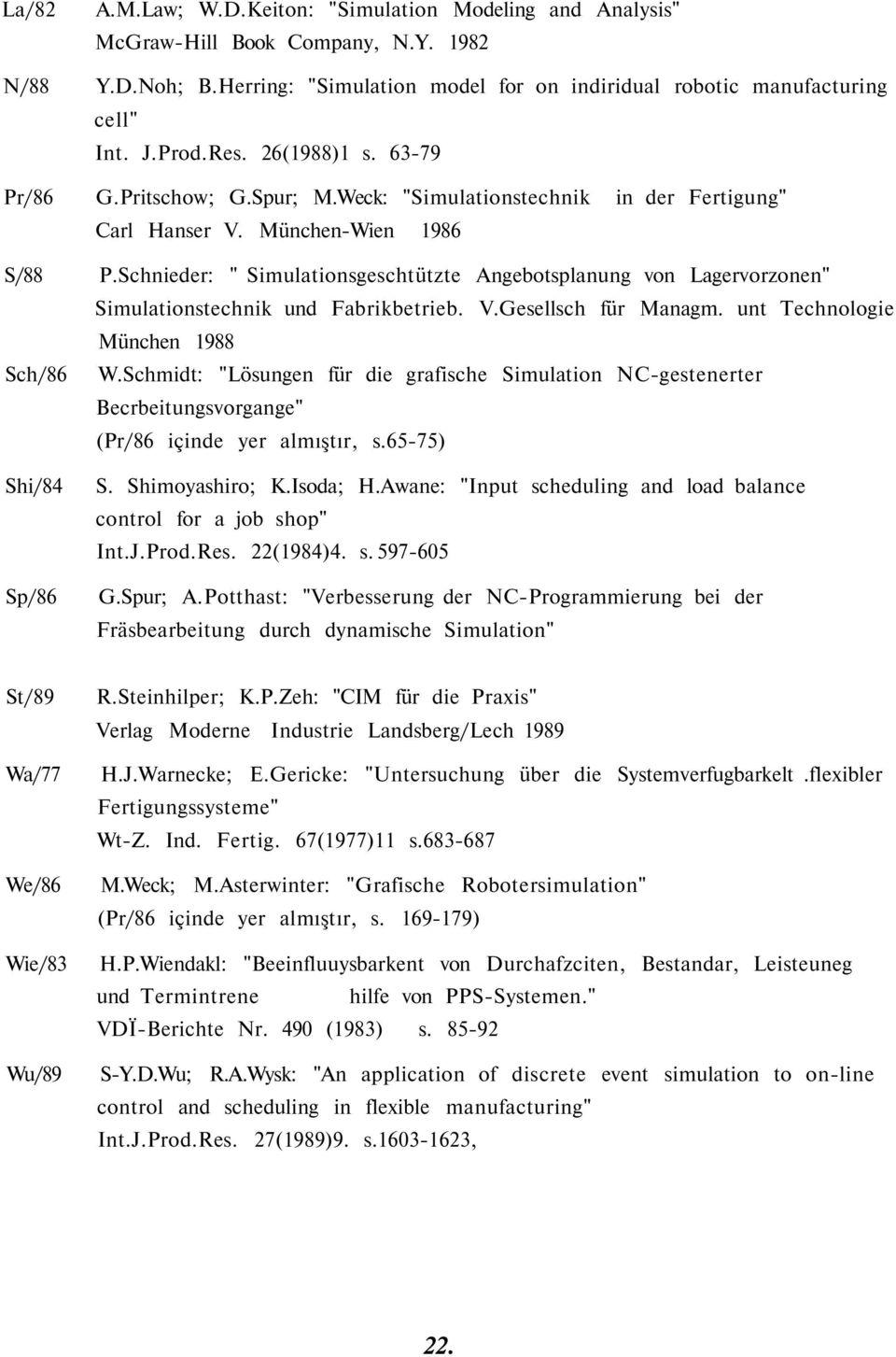 Schnieder: " Simulationsgeschtützte Angebotsplanung von Lagervorzonen" Simulationstechnik und Fabrikbetrieb. V.Gesellsch für Managm. unt Technologie München 1988 Sch/86 W.