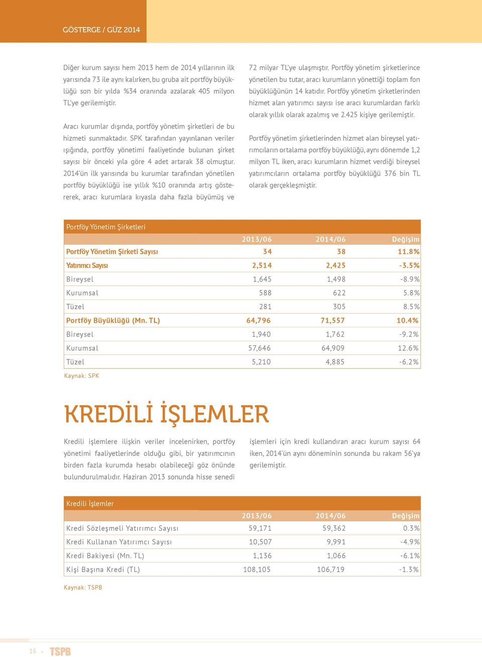 SPK tarafından yayınlanan veriler ışığında, portföy yönetimi faaliyetinde bulunan şirket sayısı bir önceki yıla göre 4 adet artarak 38 olmuştur.