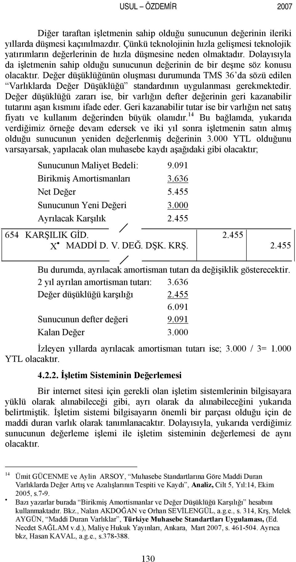 Dolayısıyla da işletmenin sahip olduğu sunucunun değerinin de bir deşme söz konusu olacaktır.