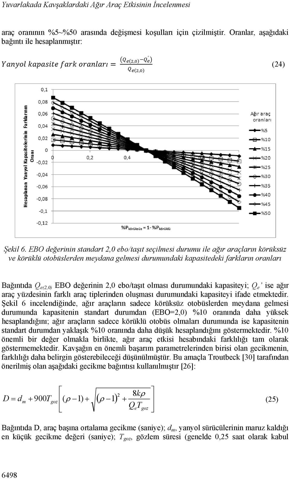 2,0 ebo/taşıt olması durumundaki kapasiteyi; Q e ise ağır araç yüzdesinin farklı araç tiplerinden oluşması durumundaki kapasiteyi ifade etmektedir.