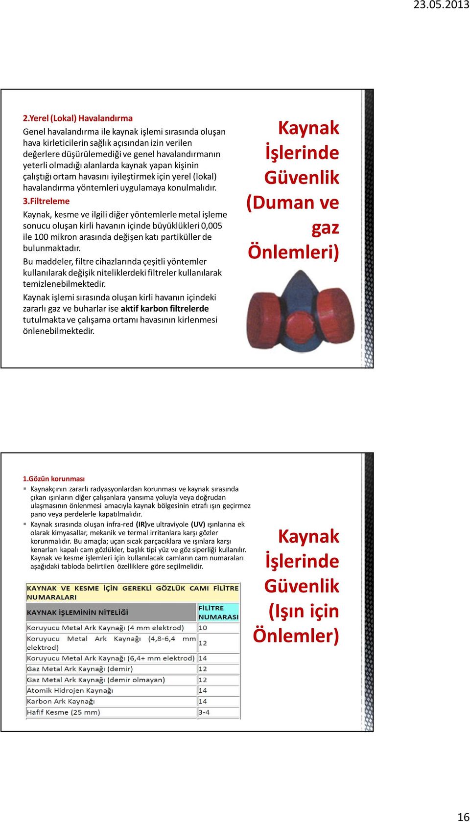 Filtreleme, kesme ve ilgili diğer yöntemlerle metal işleme sonucu oluşan kirli havanın içinde büyüklükleri 0,005 ile 100 mikron arasında değişen katı partiküller de bulunmaktadır.