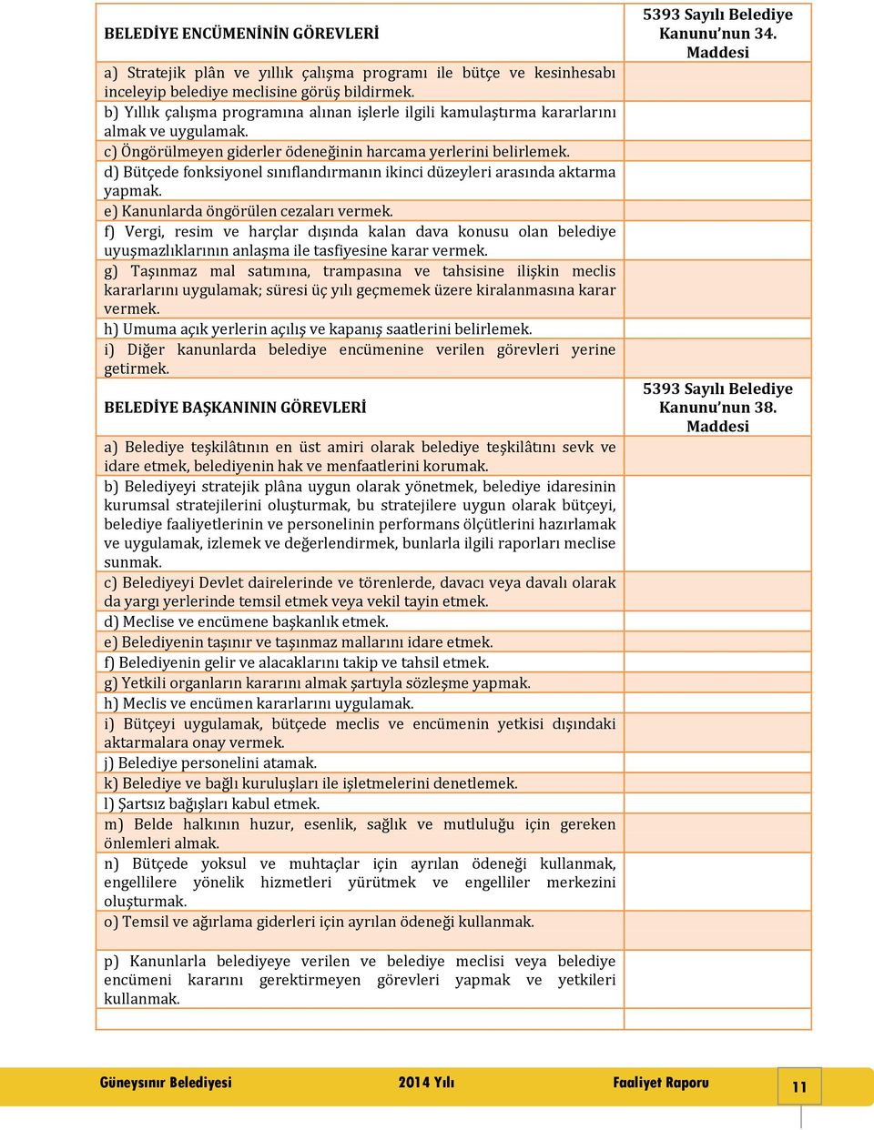 d) Bütçede fonksiyonel sınıflandırmanın ikinci düzeyleri arasında aktarma yapmak. e) Kanunlarda öngörülen cezaları vermek.