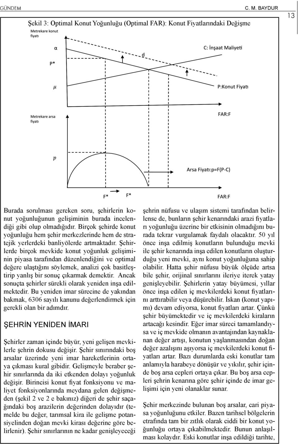 Şehirlerde birçok mevkide konut yoğunluk gelişiminin piyasa tarafından düzenlendiğini ve optimal değere ulaştığını söylemek, analizi çok basitleştirip yanlış bir sonuç çıkarmak demektir.