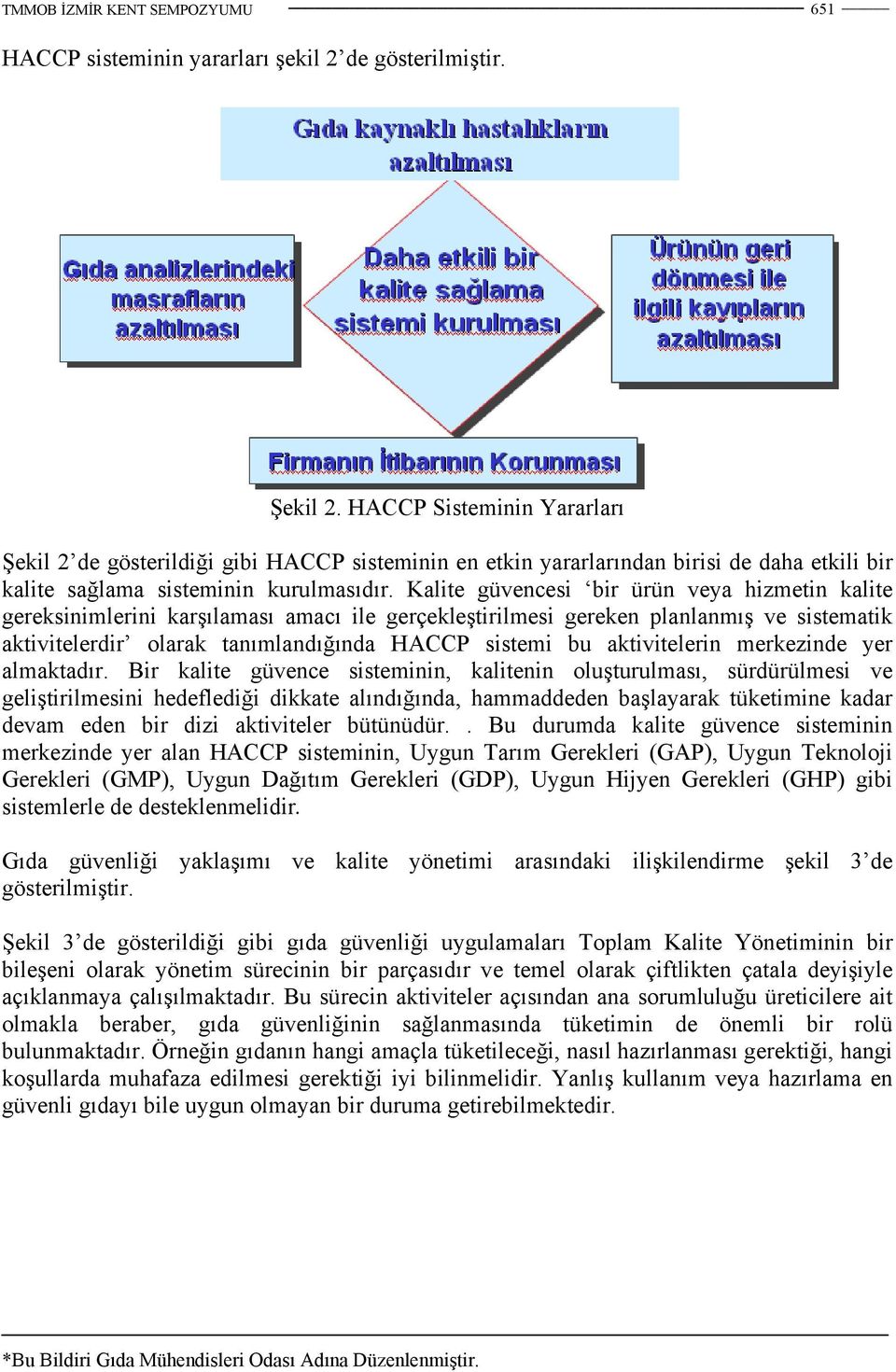 Kalite güvencesi bir ürün veya hizmetin kalite gereksinimlerini karşılaması amacı ile gerçekleştirilmesi gereken planlanmış ve sistematik aktivitelerdir olarak tanımlandığında HACCP sistemi bu