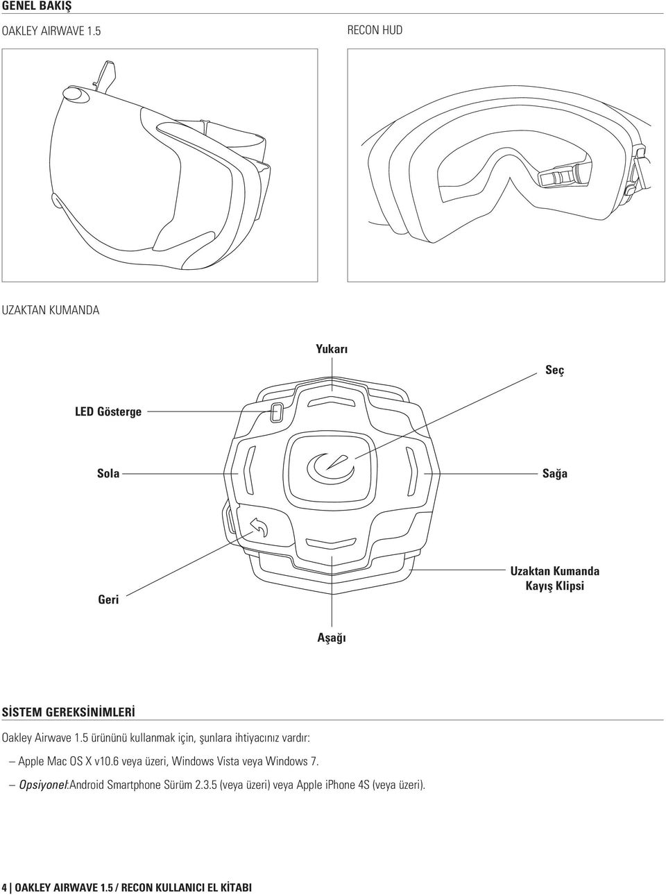 SİSTEM GEREKSİNİMLERİ Oakley Airwave.