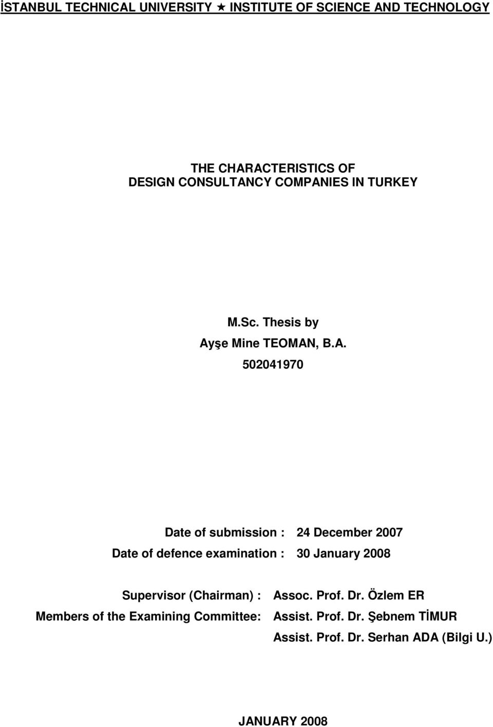IES IN TURKEY M.Sc. Thesis by Ay