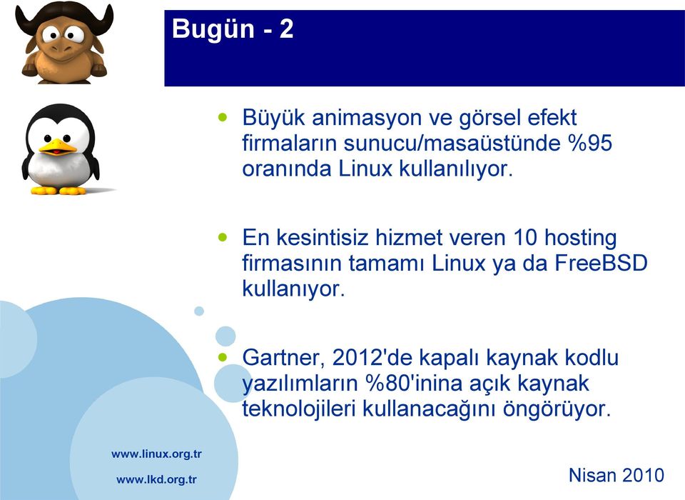 En kesintisiz hizmet veren 10 hosting firmasının tamamı Linux ya da FreeBSD