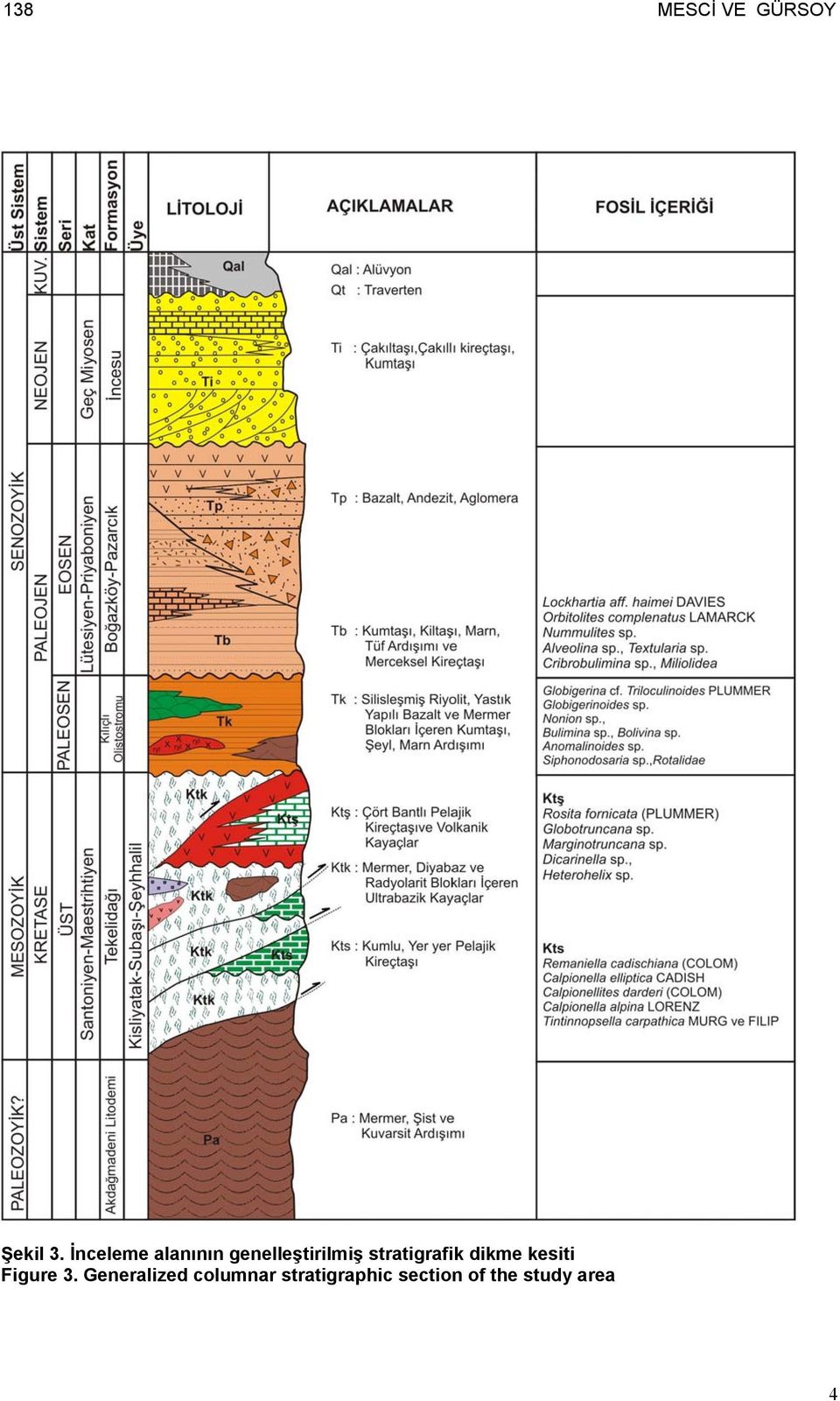 stratigrafik dikme kesiti Figure 3.